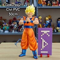 Mô hình Dragon ball - Goku ssj2 Civi cao 30cm