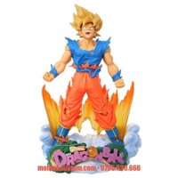 Mô Hình DragonBall Goku trạng thái super saiyan đứng trên đế mây - Cao 23cm