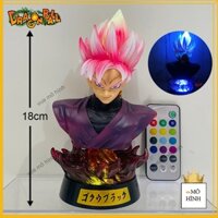 Mô Hình DragonBall Tượng Bán Thân SonGoku Black Pink - Cao 18cm - Có Đèn Led ở Base và Đầu - Figure DragonBall