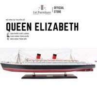 Mô hinh Du thuyên QUEEN ELIZABETH cao câp, mô hinh thuyền gô tư nhiên, sang trọng lăp rap săn 1st FURNITURE - 100x14x35 cm