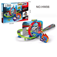 Mô hình đường đua Hot wheels siêu tốc bộ lắp ghép đồ chơi trẻ em gồm 2 xe ô tô