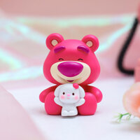 Mô Hình Gấu Dâu Mini Và Thỏ Trang Trí Xe Hơi Bàn Học Quà Tặng Hàng Chính Hãng - mẫu 2