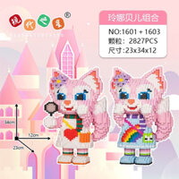 Mô hình Gấu đôi sịn sò lego bearbrick siêu hot 35cm , giá tốt, ưu đãi , xếp hình gấu đôi giá rẻ