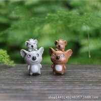 Mô hình Gấu Koala mẹ và con cho các bạn trang trí tiểu cảnh, terrarium, DIY - Ghi xám