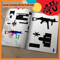 Mô Hình Giấy 3D Bộ Kit Tự Cắt Dán Mô Hình Giấy - HK UMP-45 tỉ lệ 1:1