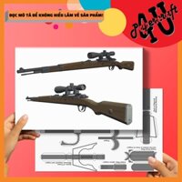 Mô hình giấy 3D , đồ chơi lắp ráp mô hình giấy PUBG - K98 tỉ lệ 1:1 (kèm ống ngắm 8x)