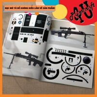 Mô hình giấy 3D , đồ chơi lắp ráp mô hình giấy PUBG- QBU tỉ lệ 1:1 (kèm ống ngắm)