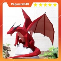 Mô hình giấy 3D Động vật Rồng Polygon Dragon