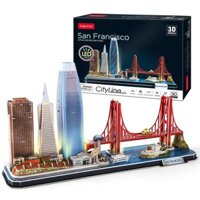 Mô Hình Giấy 3D Lắp Ráp CubicFun San Francisco Cityline (90 mảnh, đèn LED) L524h - PP025