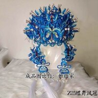 Mô hình giấy công nghiệp nặng Tự Làm Thủ Công Giai đoạn 3 Phong cách Opera Bướm múa Phượng Hoàng Vương miện Kinh kịch Hanfu Vương miện tóc sang trọng