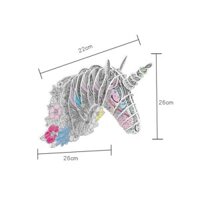 Mô hình giấy DIY Treo Tường Graffiti Kỳ Lân Đầu Voi Nai Sừng Tấm Khủng Long Xếp Hình 3D Ba Chiều Ghép Hình Đồ Chơi