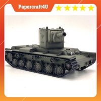 Mô hình giấy thủ công xe tăng quân sự xe tanks Kv-2 tỉ lệ 1/50 - World of Tanks