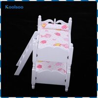 Mô hình giường tầng bằng gỗ thu nhỏ Koolsoo / 12 nội thất phòng mẫu giáo nhà búp bê (Hồng)