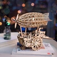 Mô hình gỗ 3D lắp ráp Cơ động học Khí Cầu Robotime Airship LK702