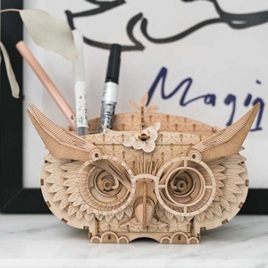 Mô hình gỗ 3D lắp ráp Robotime TG405 - Hộp Đựng Bút Con Cú Owl Box