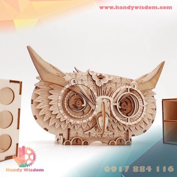 Mô hình gỗ 3D lắp ráp Robotime TG405 - Hộp Đựng Bút Con Cú Owl Box