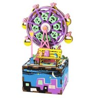 Mô Hình Gỗ 3D Lắp Ráp ROBOTIME Hộp Nhạc Đu Quay (69 mảnh, Ferris Music Box) AM402 – WP013