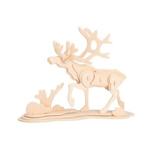 Mô hình gỗ lắp ráp 3D Elk Deer (Nai Sừng Xám) (Wood Color) - Robotime WP064