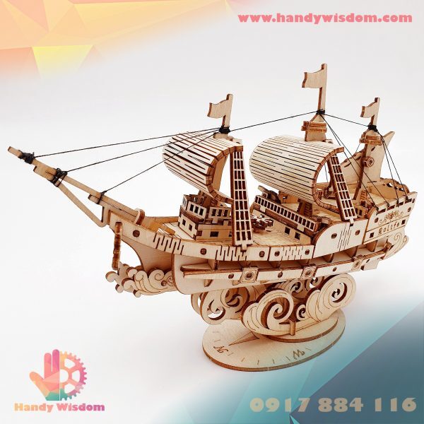 Mô hình gỗ lắp ráp 3D The Sailing Ship (Tàu Buồm) (Wood Color) - Robotime TG305 - WP138