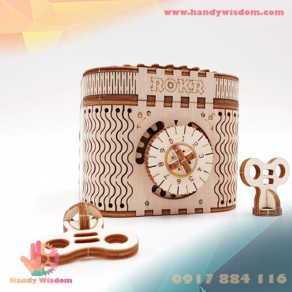 Mô hình gỗ lắp ráp 3D Treasure Box (Hộp Kho Báu) (Wood Color) - Robotime LK502 - WP003