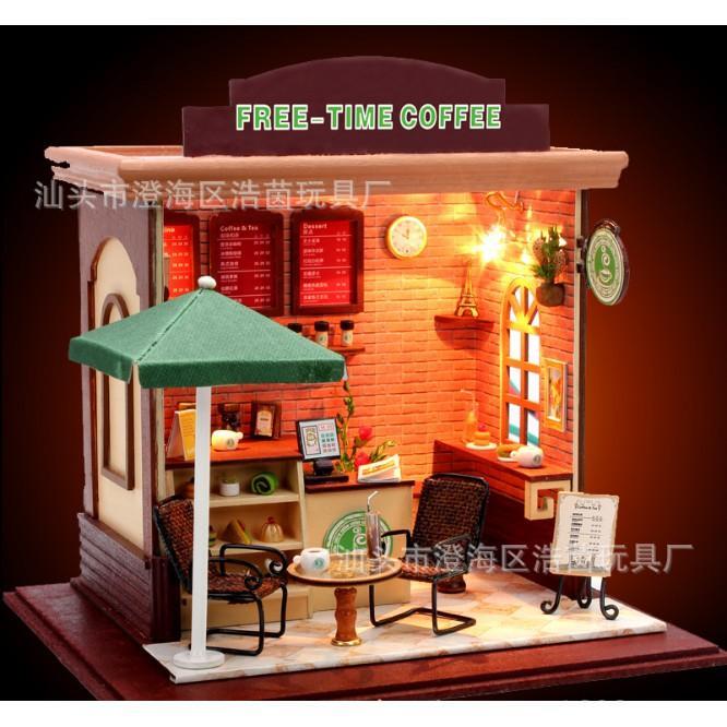 Mô hình gỗ quán coffee Free Time Coffee Tiny House C001