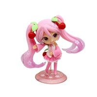 Mô Hình Hatsune Miku chibi váy hồng tóc hồng - Cao 16cm - nặng 300gram - Figure Miku - Bọc Túi - No Box - N1-K33-T3-S2