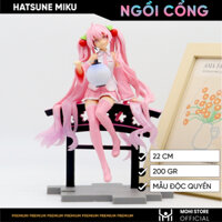 Mô Hình Hatsune Miku Hồng Ngồi Cổng - Cao 22cm - Nặng 300gram - Figure Miku - Bọc Túi - No Box