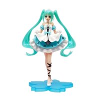 Mô Hình Hatsune Miku váy xanh cầm váy - Cao 20cm - nặng 300gram - Figure Miku - Bọc Túi - Hộp Màu N1-K55-T3-S1
