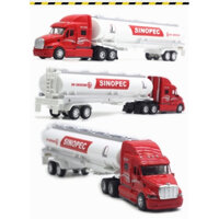 Mô hình hợp kim ô tô, Xe container, xe bồn chở dầu, xe kim loại, có còi,đèn,âm thanh,xe chạy nhanh
