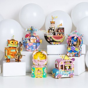 Mô hình Hộp nhạc Xe bán Kem - Ice Cream Music Box Robotime