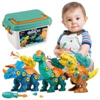 Mô Hình Khủng Long Lắp Ráp (Hộp 3 Con) Kèm Tua-Vít, Lego Khủng Long Chiến Đấu, Đồ Chơi Lắp Ráp Thông Minh