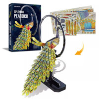 Mô Hình Kim Loại 3D Lắp Ráp Piececool Con Công (Peacock, Kèm Đế) HP242-GN [chưa ráp]