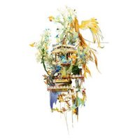 Mô Hình Kim Loại Lắp Ráp 3D MU Bách Điểu Triều Phụng (173 mảnh, Đế Mica Trong, Màu Vàng, Birds Pay Homage To The Phoenix0) YM-N115-II – MP1240