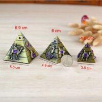 Mô hình kim tự tháp Ai Cập (Màu Vàng Rêu, Hột Xanh Dương/Đỏ)