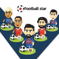 Mô hình lắp ghép cầu thủ bóng đá Ronaldo Messi Neymar Nablock trang trí bàn học