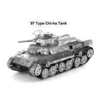 Mô hình lắp ghép kim loại 3d, mô hình tank chiến chi-ha, mô hình decor phòng đẹp
