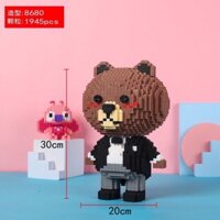 Mô hình lắp ghép lego chú rể gấu Brown và cô dâu thỏ Cozy 30cm