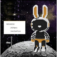 Mô Hình Lắp ghép rabbit thỏ mặt trăng đen size 47cm ( có hoả tốc Hà Nội )