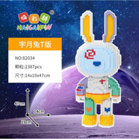 Mô Hình Lắp ghép rabbit thỏ mặt trăng xanh size 47 cm ( có hỏa tốc Hà Nội )