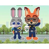Mô hình lắp ráp bộ đôi cáo thỏ zootopia size.35cm đồ chơi lắp ghép.mô hình nhân vật