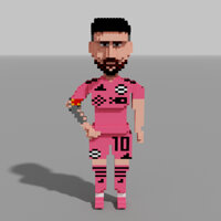 Mô hình lắp ráp cầu thủ bóng đá Leo Messi - Inter Miami cao 45cm - MEMI