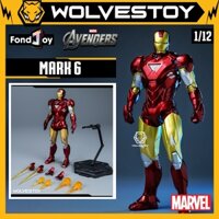 Mô Hình Lắp Ráp Chính Hãng Fondjoy Marvel Avengers Iron Man Mark 6 (MK6) 1/12 Model Kit