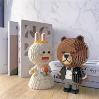 Mô hình lắp ráp gấu brown - thỏ pony