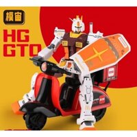 Mô Hình Lắp Ráp HG 1/144 RX-78-2 Gundam GTO McDonalds Ver + Xe McDonalds Scooter BL