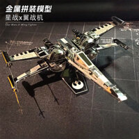 Mô hình lắp ráp hoàn toàn bằng kim loại, câu đố 3D bằng thép không gỉ, máy bay chiến đấu X-Wing, DIY thủ công, hợp kim hành tinh, chiến tranh quân sự