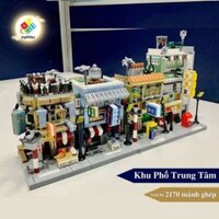 Mô Hình Lắp Ráp Khu Phố Trung Tâm - Bộ Đồ Chơi Xếp Hình Khu Phố Cổ Phong Cách Cổ Điển ( tặng kèm dây ĐÈN LED phát sáng )