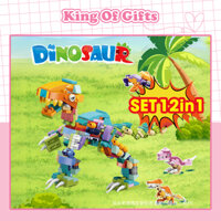 Mô hình lắp ráp Khủng long T-Rex bạo chúa set 12 in 1 xếp hình thông minh quà tặng cho bé cỡ lớn KoG