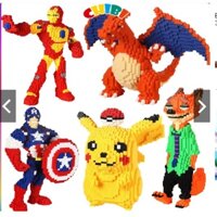 Mô hình lắp ráp lego pikachu, lego pokemon, lego one piece và lego các nhân vật hoạt hình đình đám khác