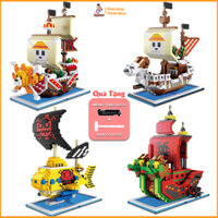 Mô Hình Lắp Ráp LEGO Tàu Thuyền Hải Tặc One Piece 3D , Lego tàu cướp biển Thousand sunny, Going Merry , trang trí sưu tầ