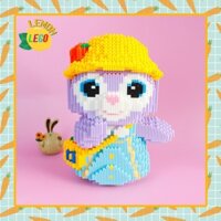 Mô hình lắp ráp lego thỏ tím đi học bản to